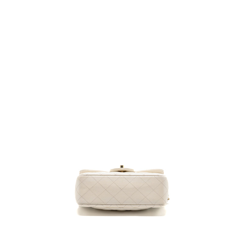 Chanel Mini Rectangular Flap Bag Caviar White LGHW