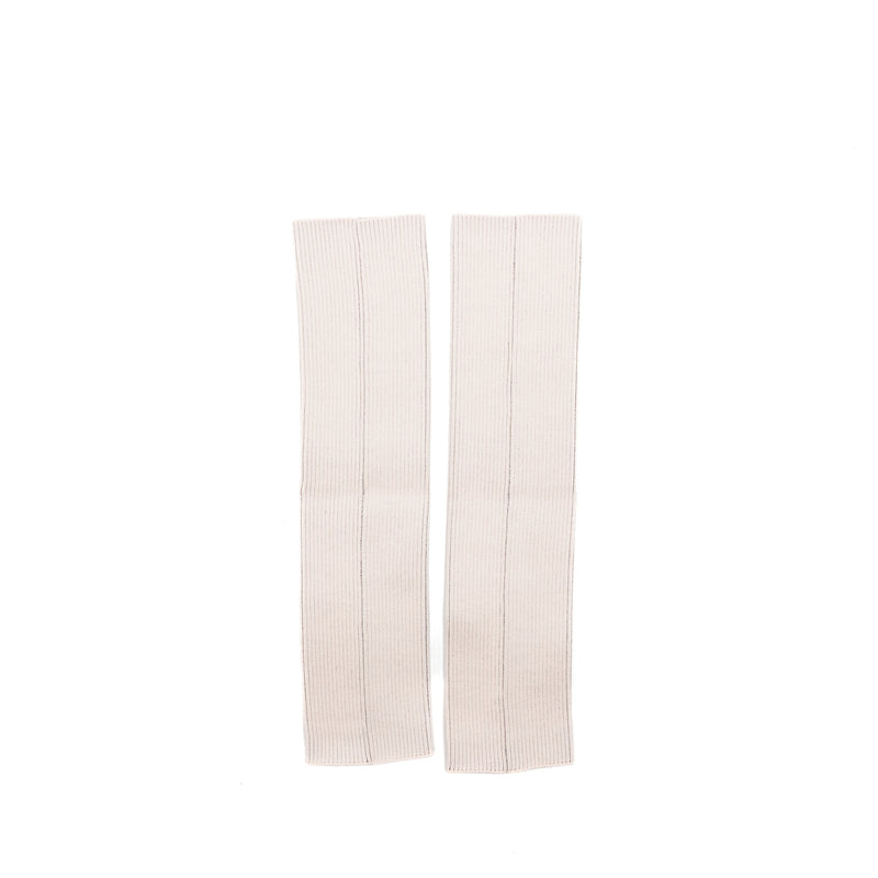 Chanel Size 36 24C Mary Janes Ballet Flats Lambskin Light Pink/Black and Logo Leg Warmers Cotton Light Pink (Sell in a set)