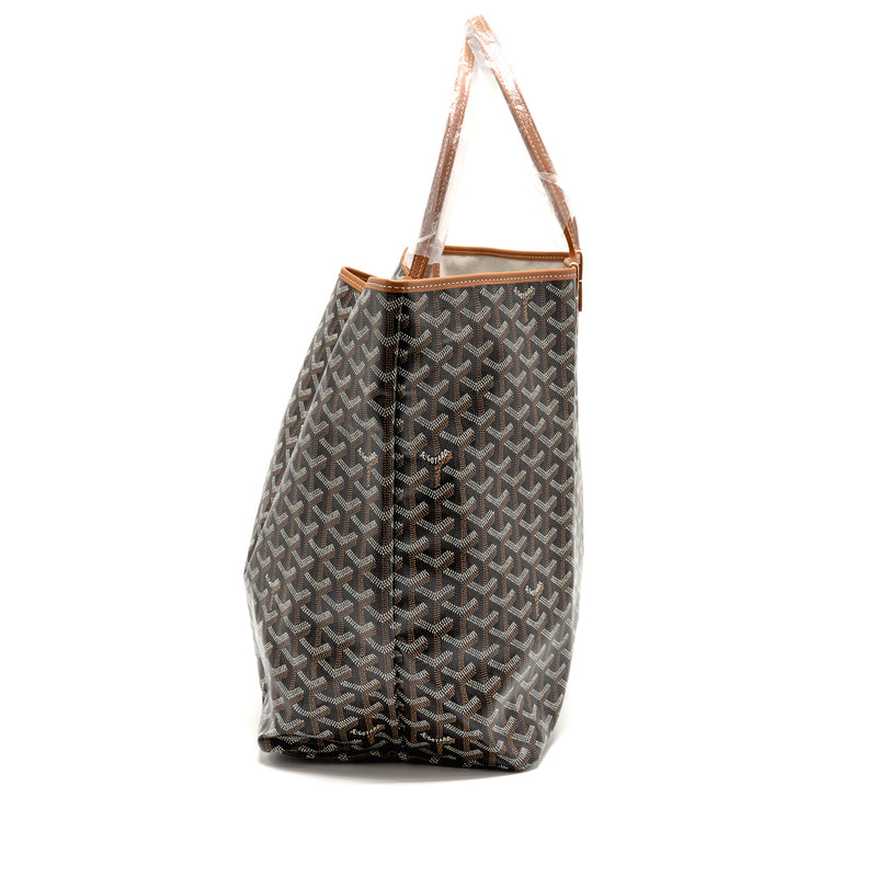 Goyard Saint Louis GM Tote Bag Goyardine Canvas/Leather Black/Brown SHW