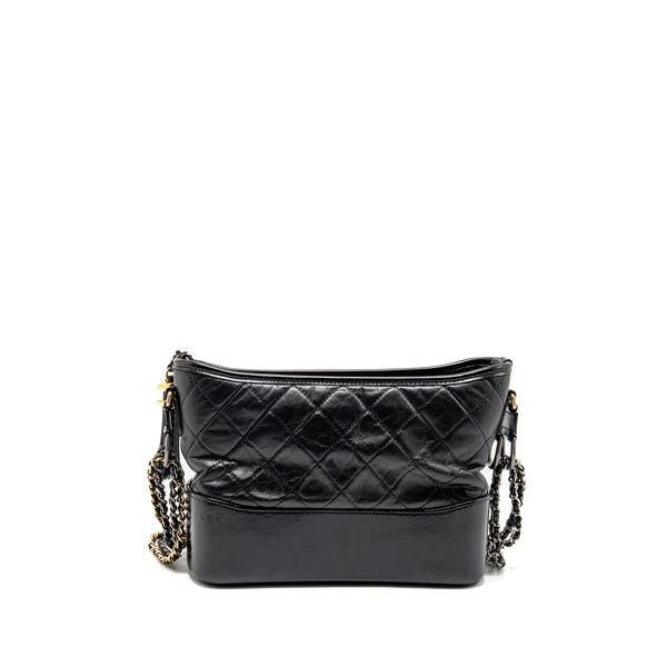 Chanel New Medium Gabrielle Hobo Bag with Top Handle Calfskin Black Multicolour Hardware