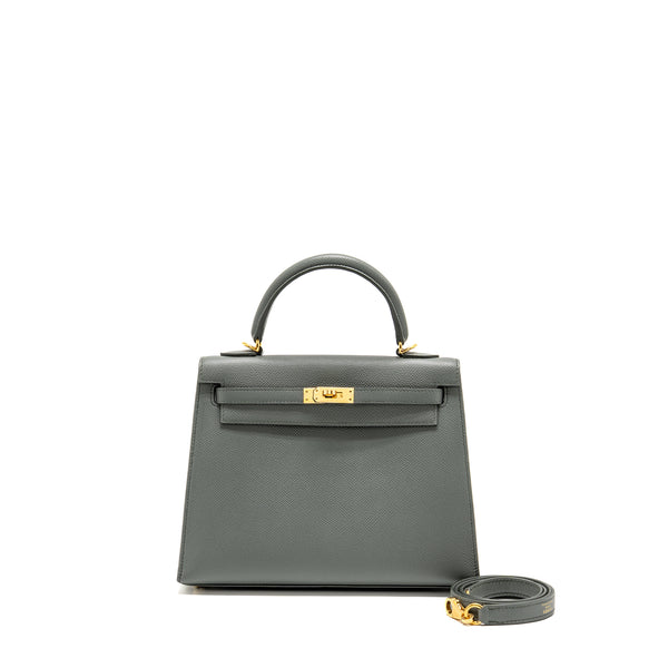 Hermes kelly 25 epsom vert Amande GHW stamp Z