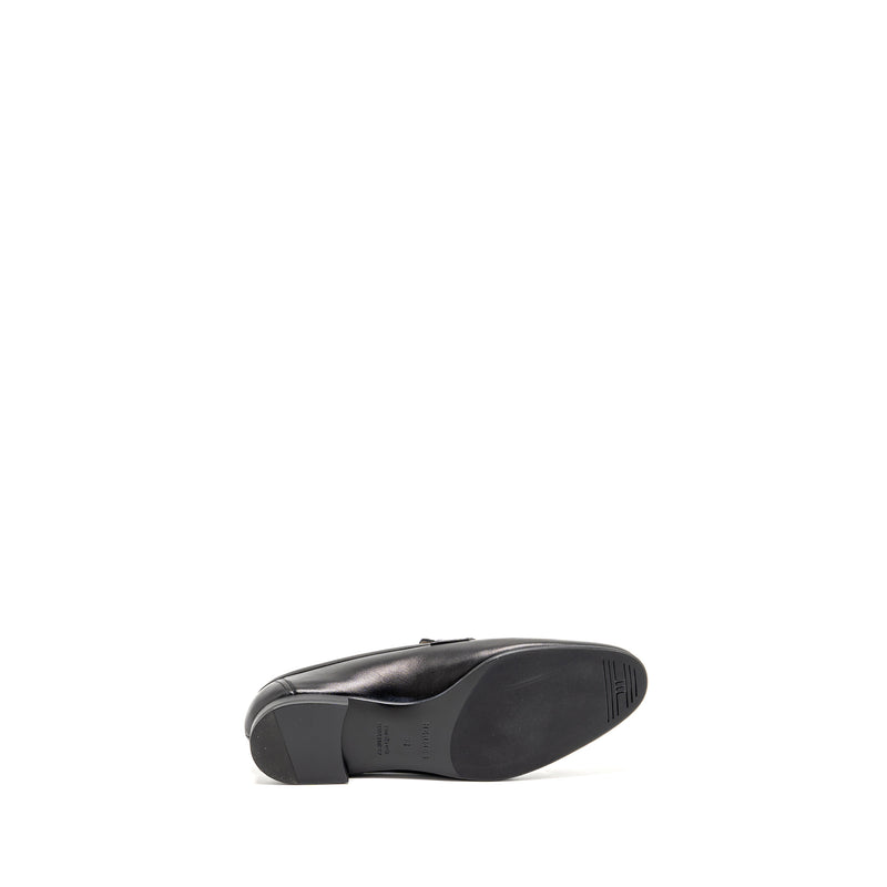 Hermes Size 38 Paris Loafer Leather Black with Enamel Hardware