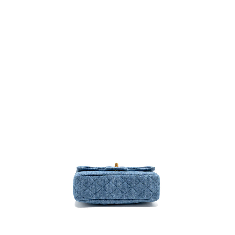 Chanel Pearl Crush Mini Rectangular Flap Bag Denim Blue GHW (Microchip)