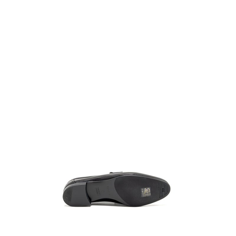 Hermes Size 38 Paris Loafer Leather Black with Enamel Hardware