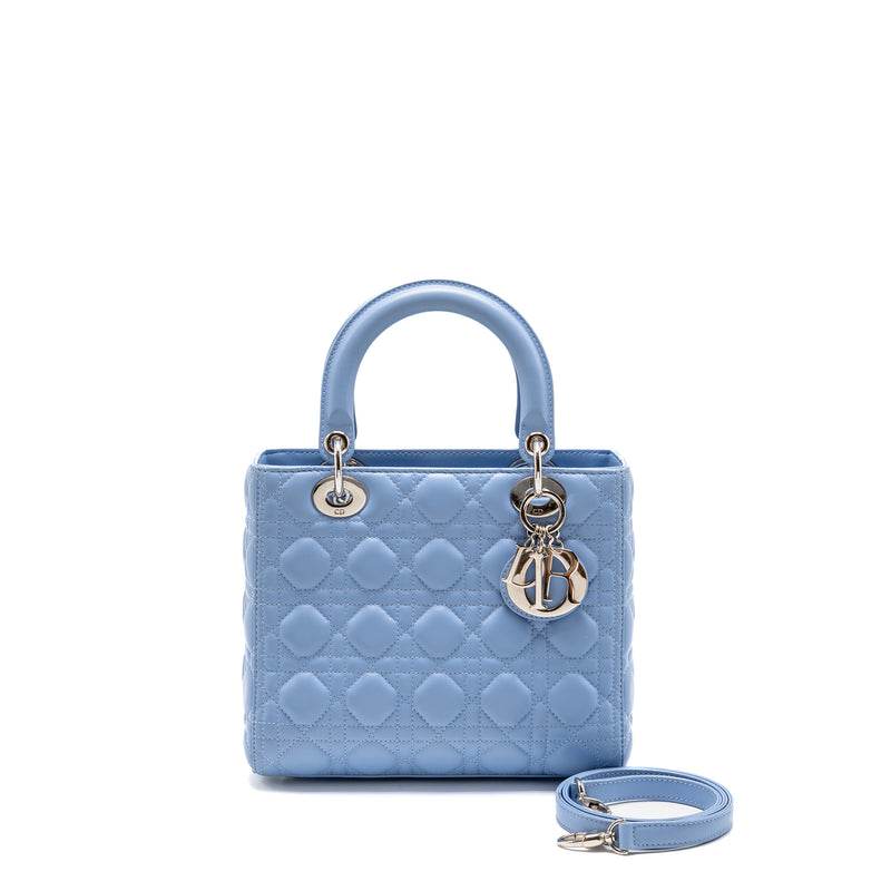 Dior Medium Lady Dior Lambskin Light Blue SHW
