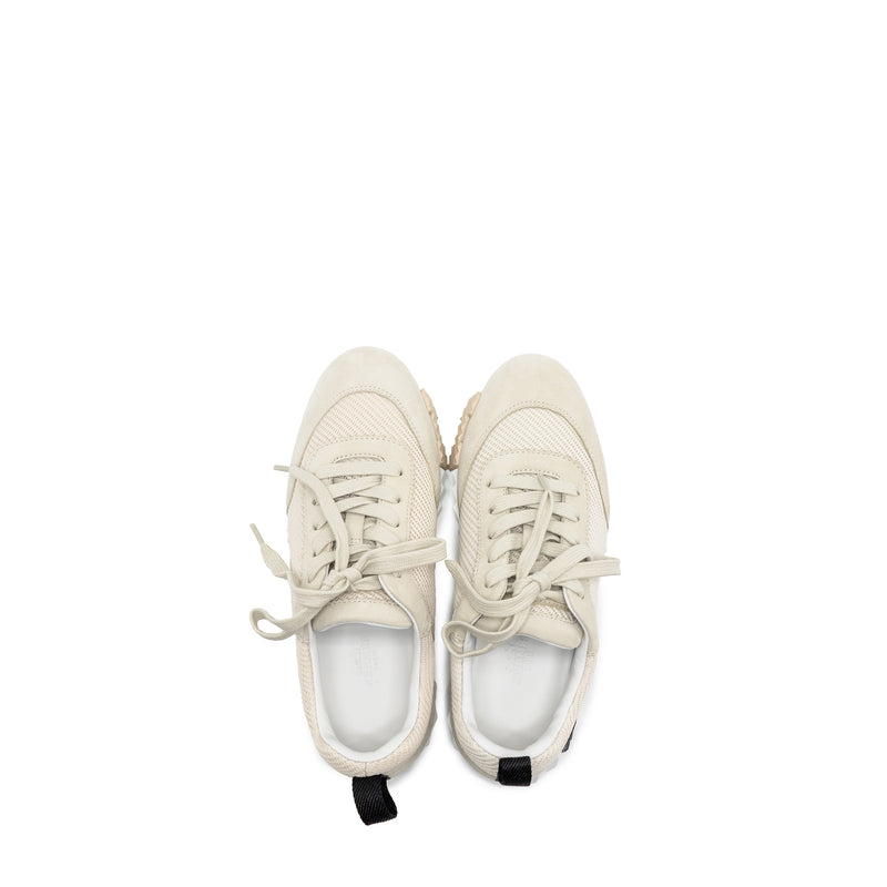 Hermes Size 35.5 Femme Bouncing Sneaker Mesh/Suede Beige