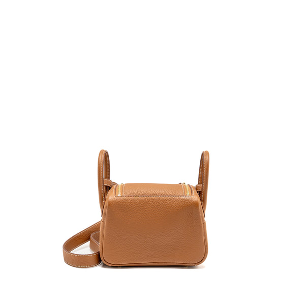 Hermes Mini Lindy Clemence Gold GHW Stamp Z