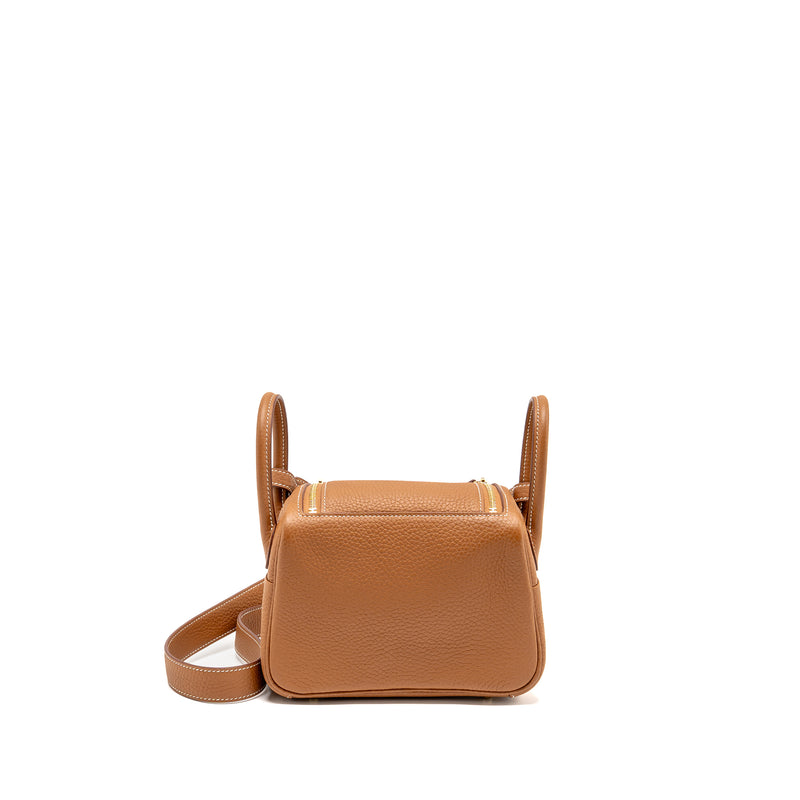 Hermes Mini Lindy Clemence Gold GHW Stamp Z