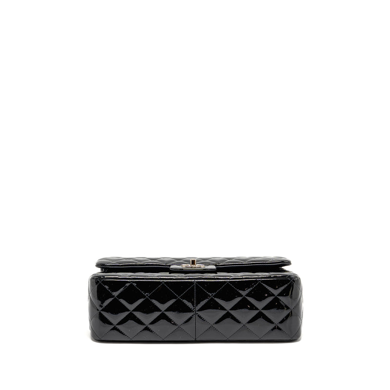 CHANEL Jumbo Classic Double Flap Bag Patent Black SHW