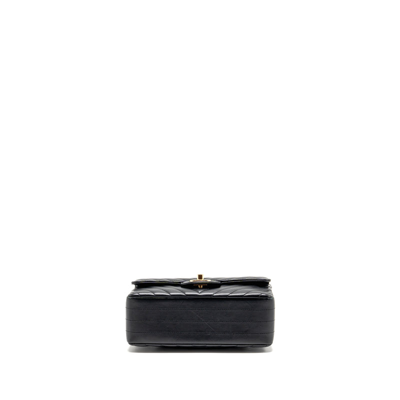 Chanel Mini Rectangular Flap Bag Chevron Lambskin Black LGHW