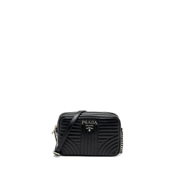Prada Diagramme Camera Crossbody Bag Calfskin Black Ruthenium Hardware