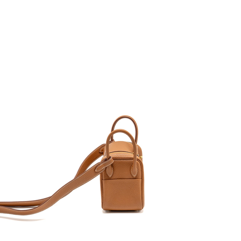 Hermes Mini Lindy Clemence Gold GHW Stamp Z