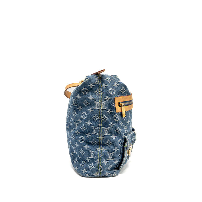 Louis Vuitton Vintage Baggy GM Shoulder Bag Monogram Denim GHW