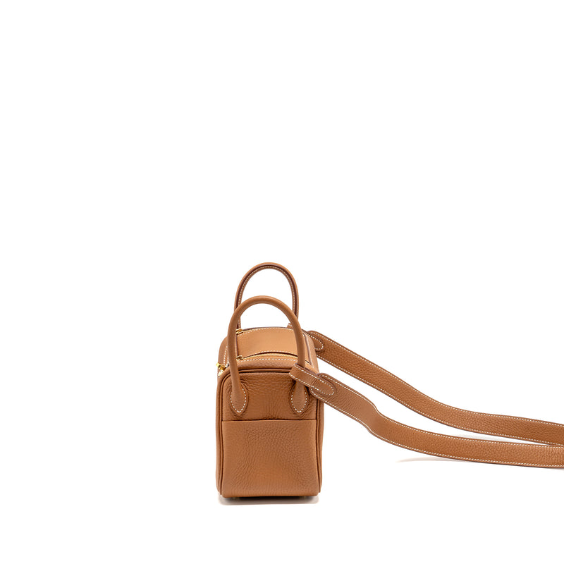 Hermes Mini Lindy Clemence Gold GHW Stamp Z
