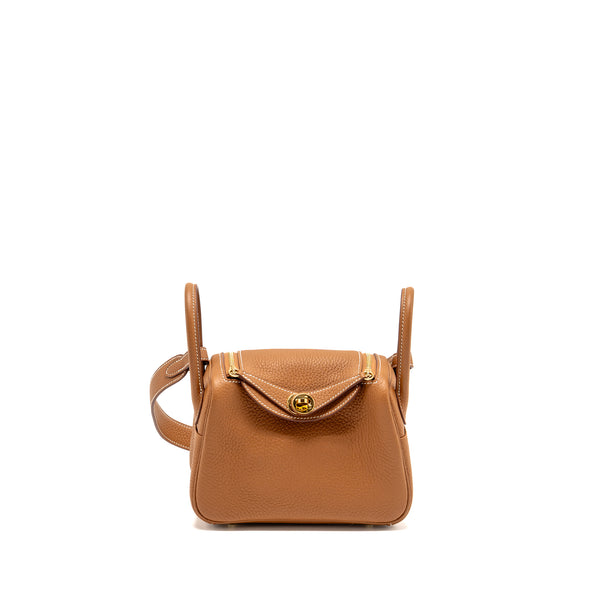 Hermes Mini Lindy Clemence Gold GHW Stamp Z