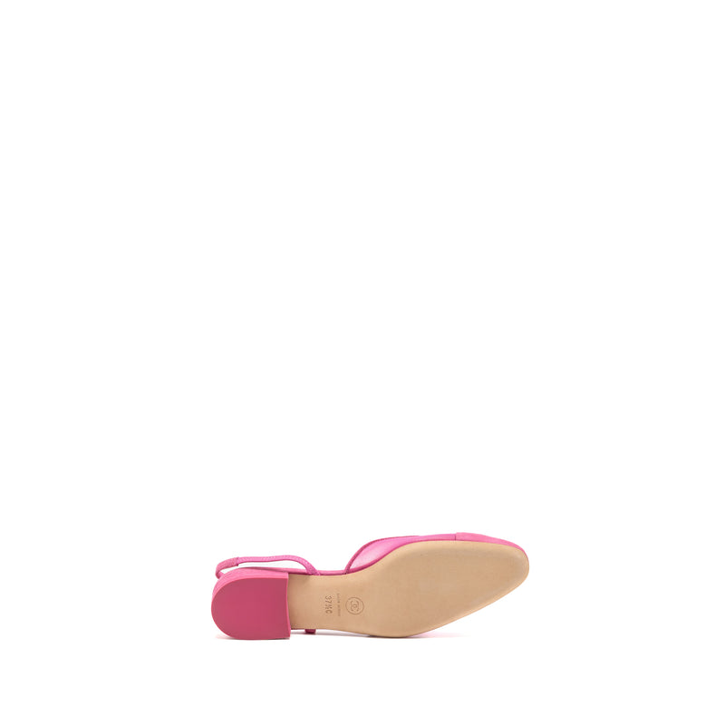 Chanel Size 37.5 Slingback Flats Suede/Mesh Pink