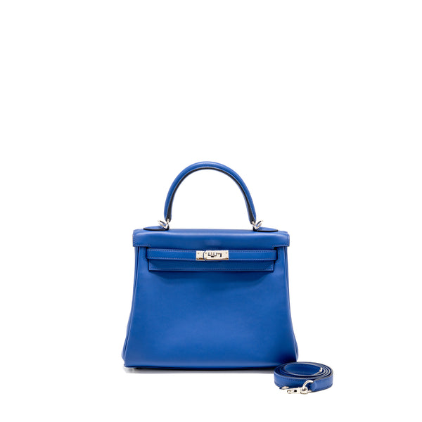 Hermes Kelly 25 Swift Blue Royal SHW Stamp U
