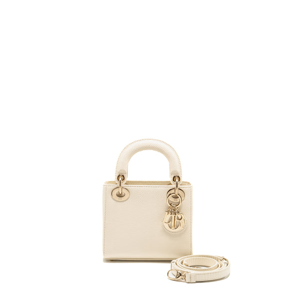 Dior Mini lady Dior Lizard White LGHW
