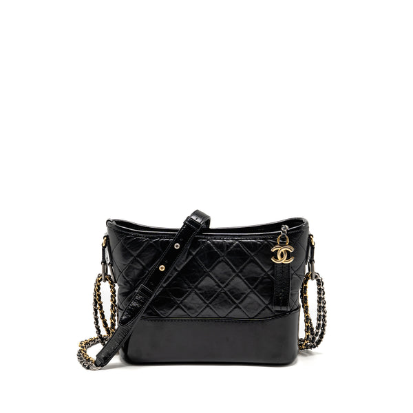 Chanel New Medium Gabrielle Hobo Bag Calfskin Black Multicolour Hardware
