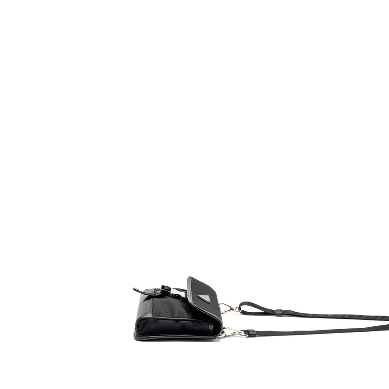 Prada Trimmed Saffiano Phone Case Re-Nylon Black SHW