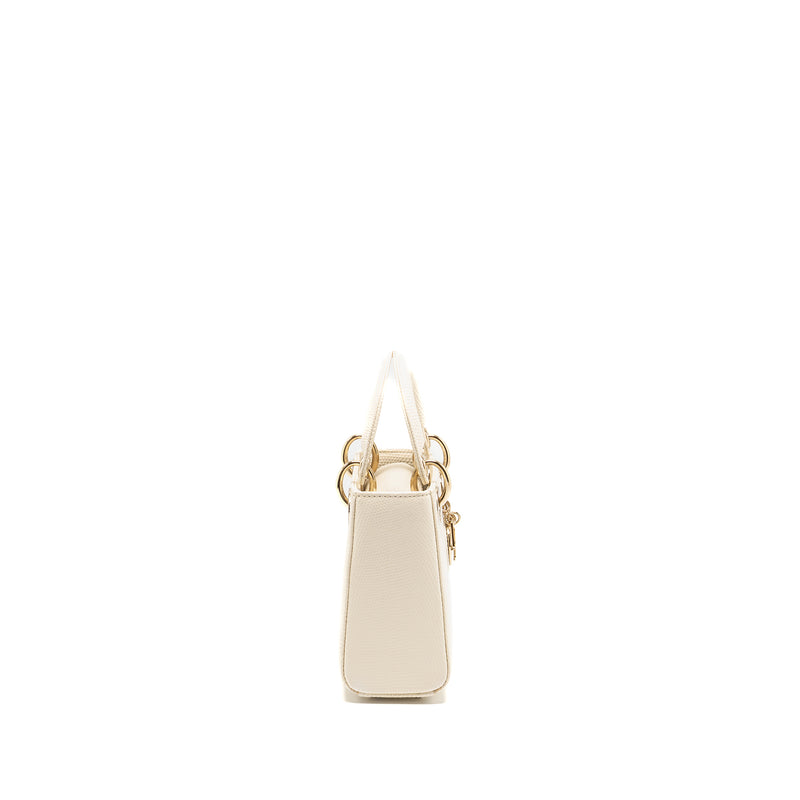 Dior Mini lady Dior Lizard White LGHW