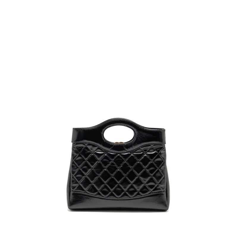 Chanel Mini 31 Bag Shiny Calfskin black LGHW (Microchip)