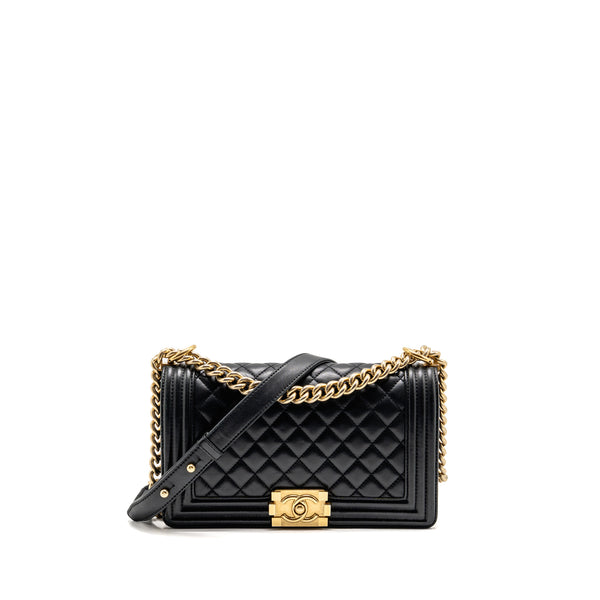 Chanel Medium Boy Bag LAMBSKIN Black GHW
