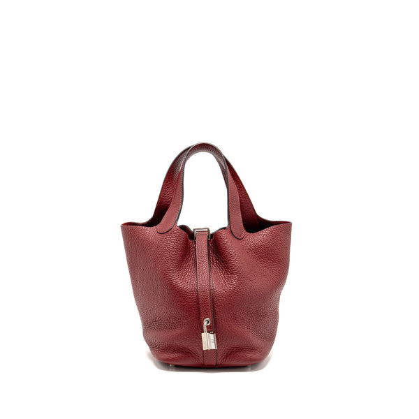 Hermes Picotin 18 Lock Bag Clemence K1 Rouge Grenat SHW Stamp X