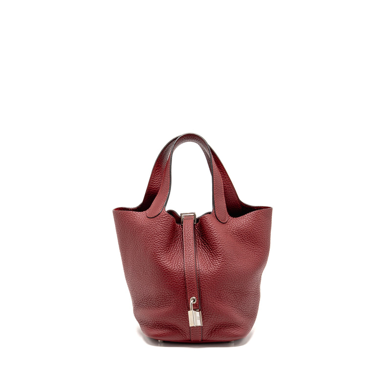 Hermes Picotin 18 Lock Bag Clemence K1 Rouge Grenat SHW Stamp X