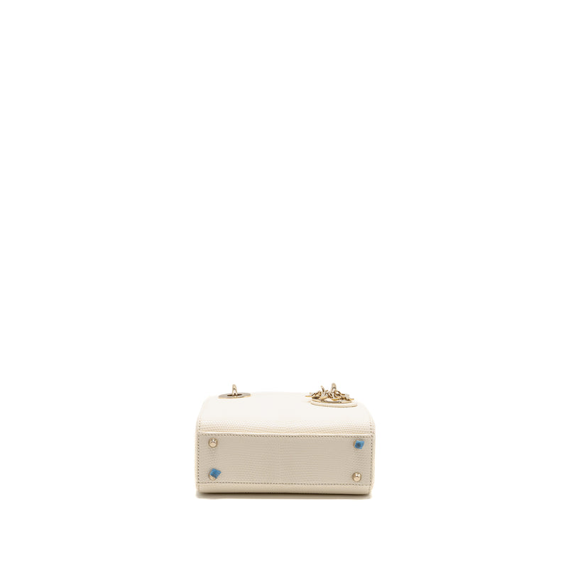 Dior Mini lady Dior Lizard White LGHW