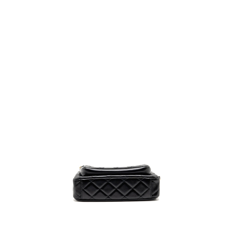 Chanel 25C Camera Bag Shiny Lambskin Black LGHW (Microchip)