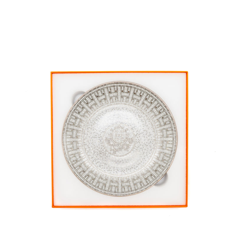 Hermes Mosaique Au 24 Platinum Dessert Plate (2 In A Set)