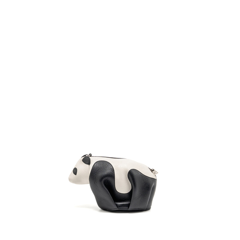 Loewe Panda mini crossbody bag leather Black/White SHW