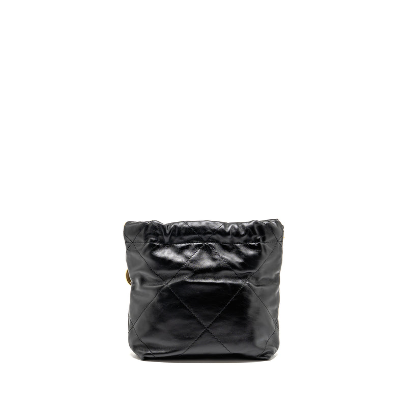 Chanel Mini 22 Bag Shiny Calfskin black GHW (Microchip)