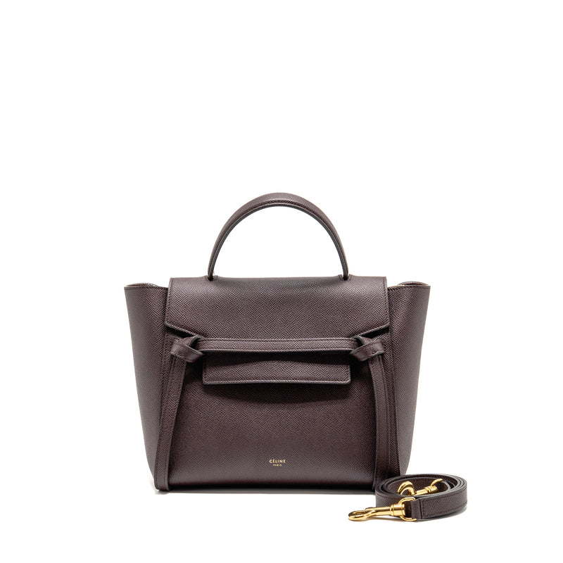 Celine Micro Belt Bag Grained Calfskin Burgundy GHW