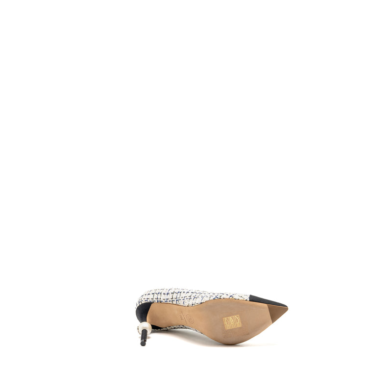 Chanel size 36 pump tweed blue / white/ black