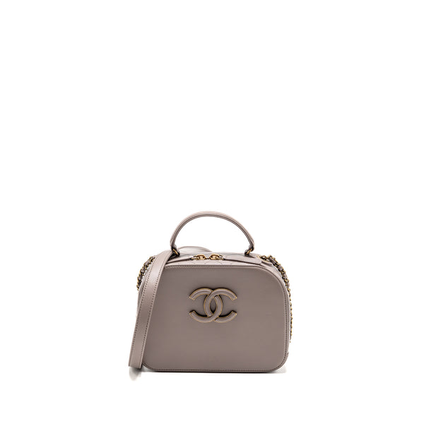 Chanel Coco Curve Vanity Bag with Top Handle Calfskin Grey GHW