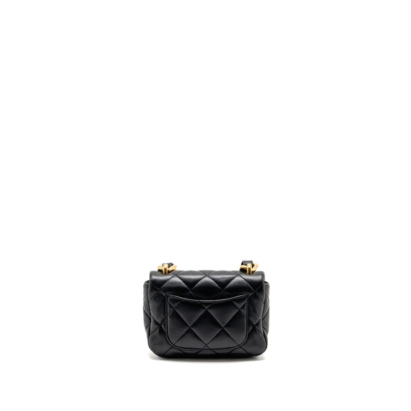 Chanel 22s Giant Chain Mini Flap Bag Lambskin Black Brushed GHW (microchip)