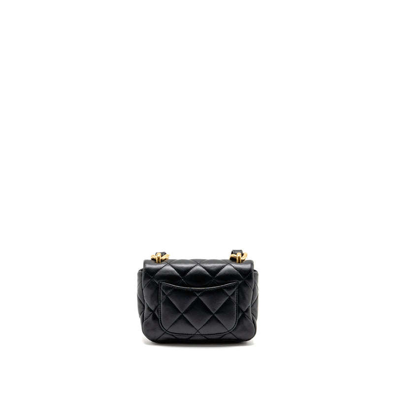 Chanel 22s Giant Chain Mini Flap Bag Lambskin Black Brushed GHW (microchip)