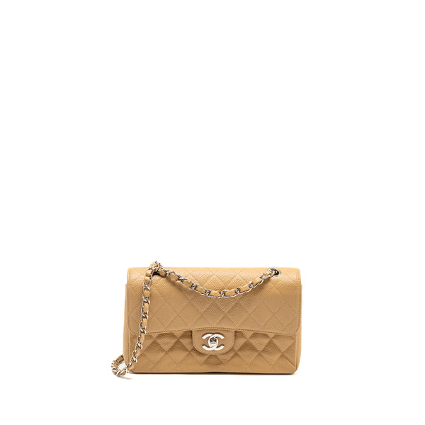 Chanel Small Classic Double Flap Bag Caviar Beige LGHW