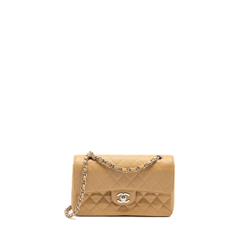 Chanel Small Classic Double Flap Bag Caviar Beige LGHW