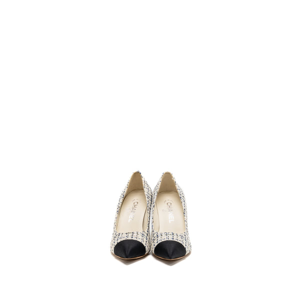 Chanel size 36 pump tweed blue / white/ black