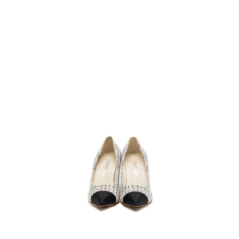 Chanel size 36 pump tweed blue / white/ black
