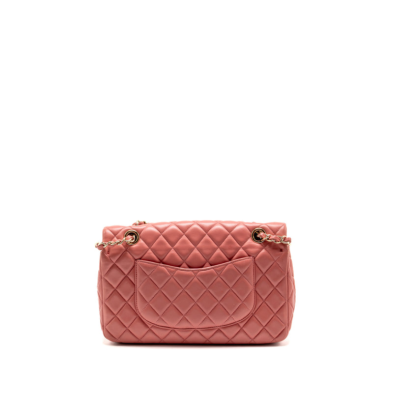 Chanel Charm chain quilted flap bag lambskin pink LGHW