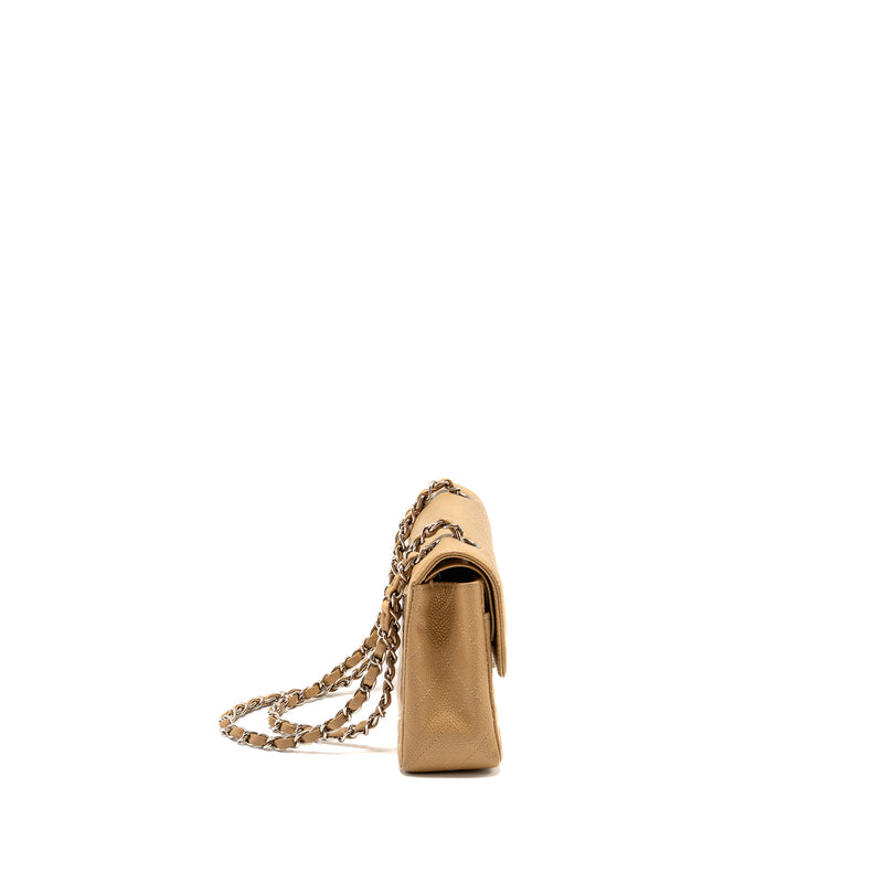 Chanel Small Classic Double Flap Bag Caviar Beige LGHW