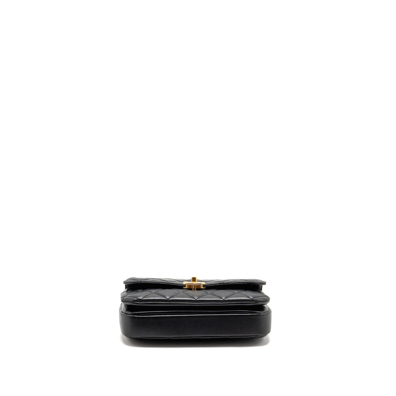 Chanel 24S CC Logo Top Handle Flap Bag with Chain Lambskin Black GHW (Microchip)