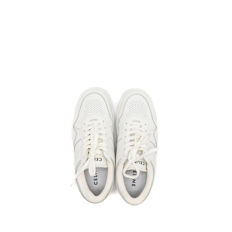 Celine Size 38 trainer low lace-up sneaker calfskin white