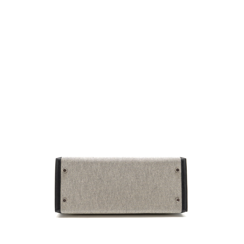 Hermes kelly 28 sellier toile H / swift ecru - black / black SHW stamp Z