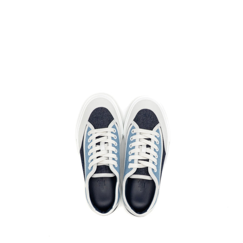 Hermes Size 37 get sneaker rubber/lambskin/cotton Multicolour/bleu