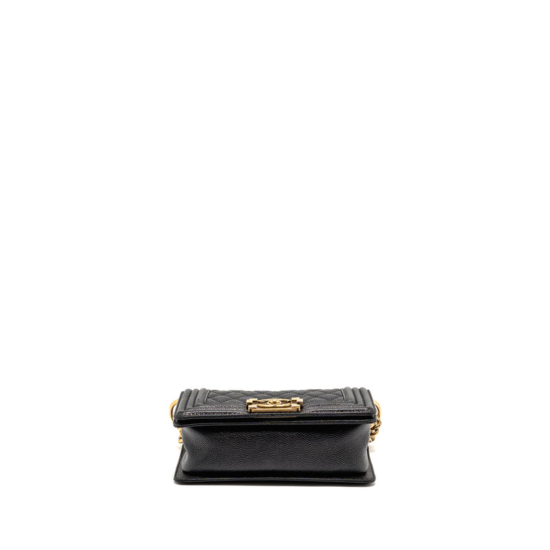 Chanel Small boy bag grained calfskin black GHW